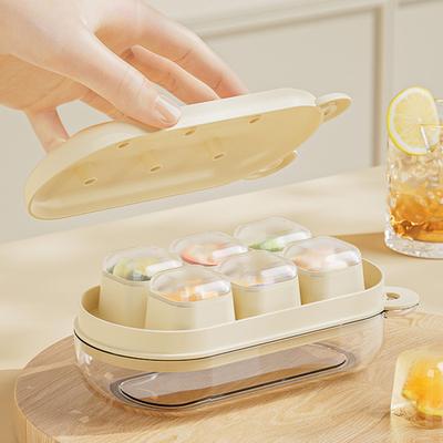 Форма для кубиков льда с герметичной крышкой, большая емкость, силиконовая форма для льда, легкое извлечение одним нажатием, мягкое дно, безопасная для морозильной камеры, для кухни