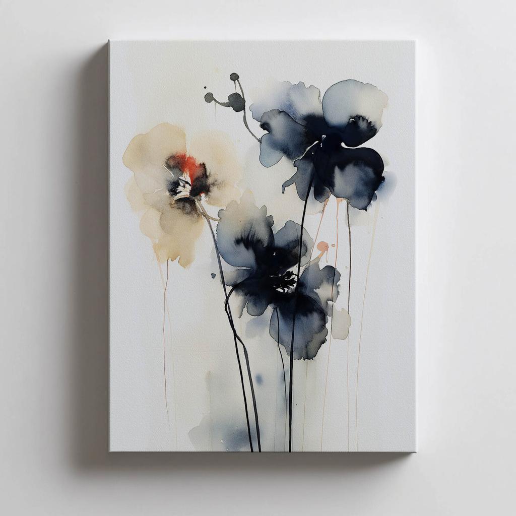 Dynamics of Flowers In Watercolor Dynamics of Flowers In Watercolor, 40X50 Cm, Frameless, Matte Paper 230 Gsm