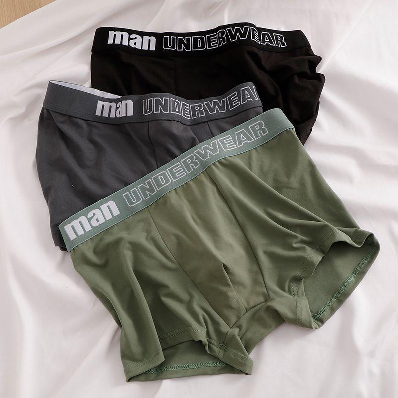 Men's Boxer Pure Cotton Inner Crotch Antibacterial Comfortable Breathable Mid-waist Underwear