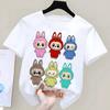 Funny Boy Girls Tshirt LABUBU Cute 3D Print Short Sleeve T-Shirt Kids T Shirts