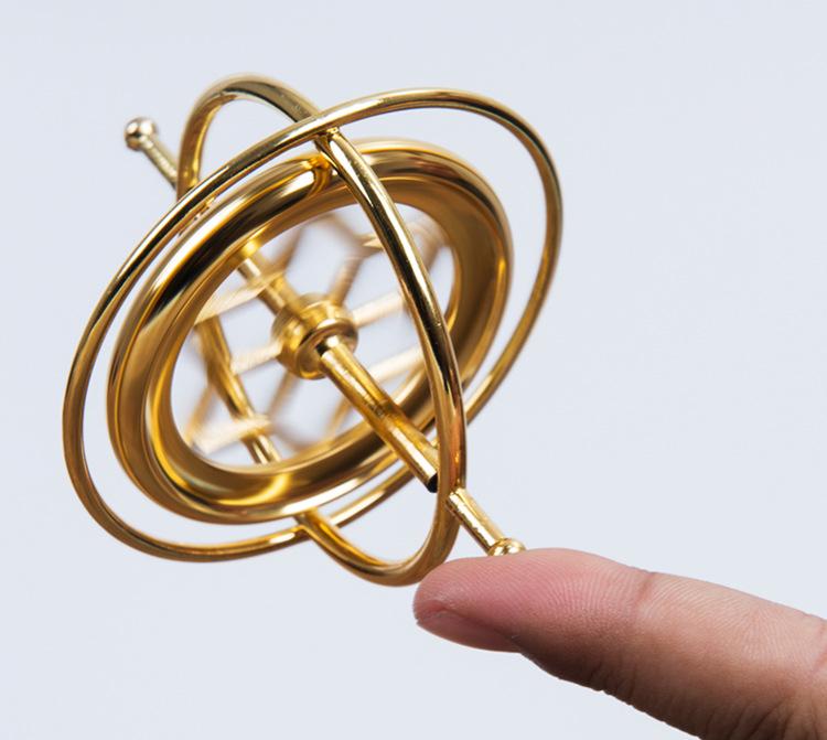 Colorful Metal Gyroscope Rotating Ornament Decompression Toy