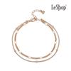 [leshop] Браслет-обруч из 14-каратного золота, двойная линия (Позолоченный)_LJ5312BRB