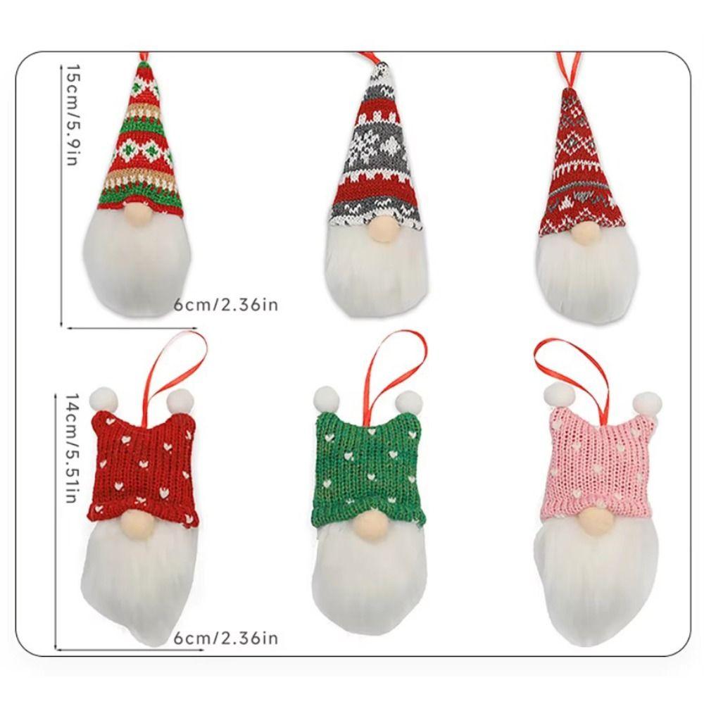 Knitted Fabric Christmas Gnome Ornament Nordic Style Xmas Tree Hanging Home Decor