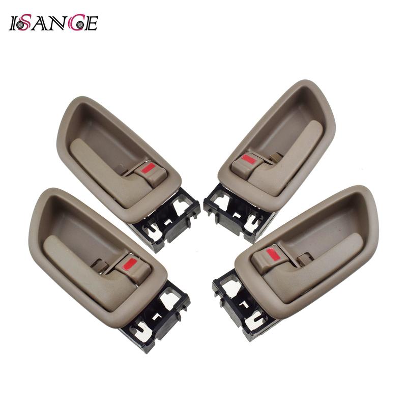 4 Pcs Beige Grey Chrome Car Door Handle For Toyota Sequoia Tundra 4.0L 4.7L & Avalon 3.0L Interior ide Front Rear Left Right
