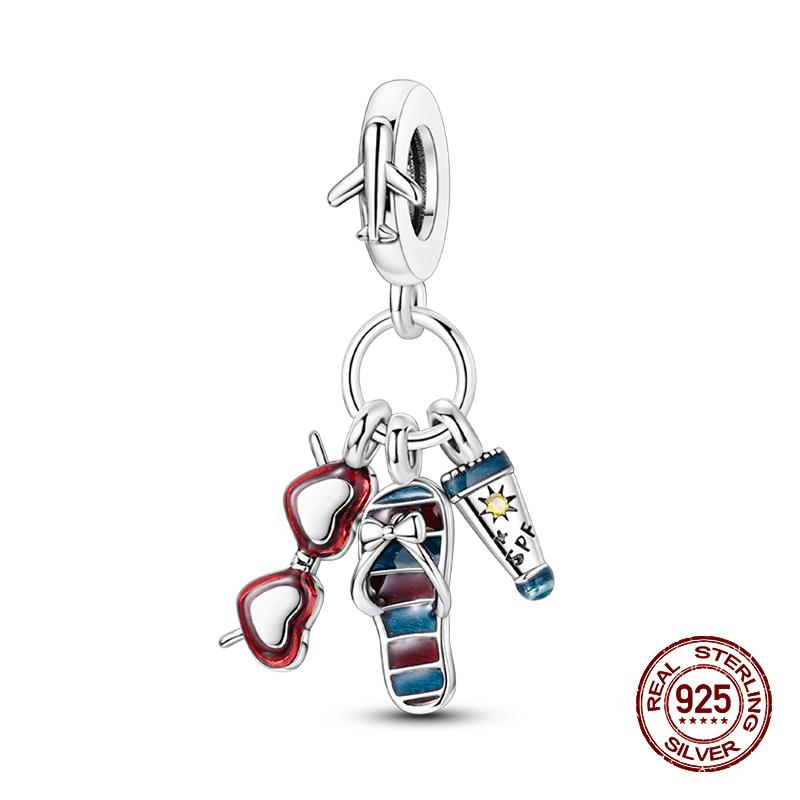 Summer Charms Copper Luminous Ocean Series Pendants Crab Whale Charms Beads Fit Original Bracelet Fine Diy Jewelry