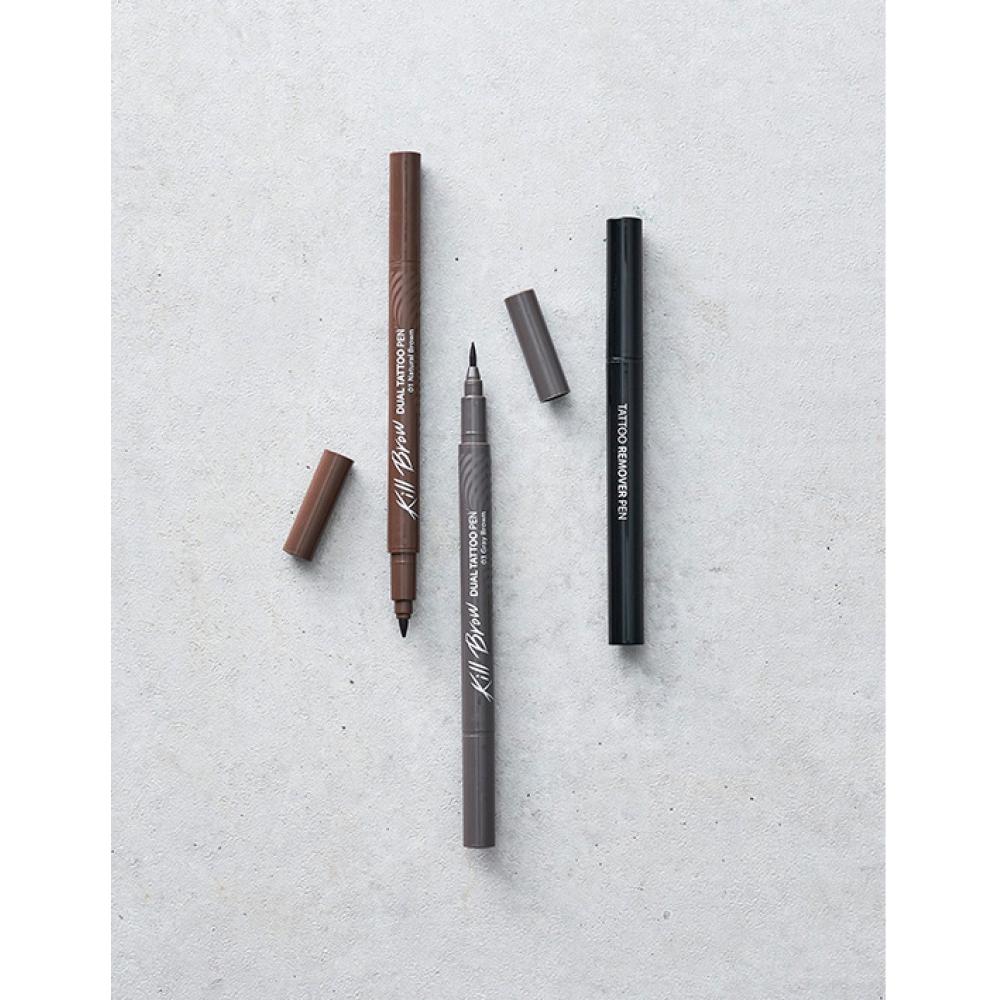 Clio Dual Tattoo Pen Set Tattoo Pen + Remover Pen 05 Grave Brown