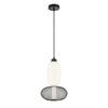 Lampa Wisząca Nowoczesna Czarna Szklany Klosz Druciana Elipsa Do Salonu Sypialni Ciepła Barwa Led 15W Arame Milagro