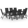 Day and Night - Day and Night 9-piece Anthracite Gray Aluminum Garden Dining Set