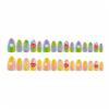 Rainbow Gradient Three-dimensional Mushroom Daisy Almond Wearable Nail Forest Fairy Tale Jelly Fluid Embossed Glue Fake Nails