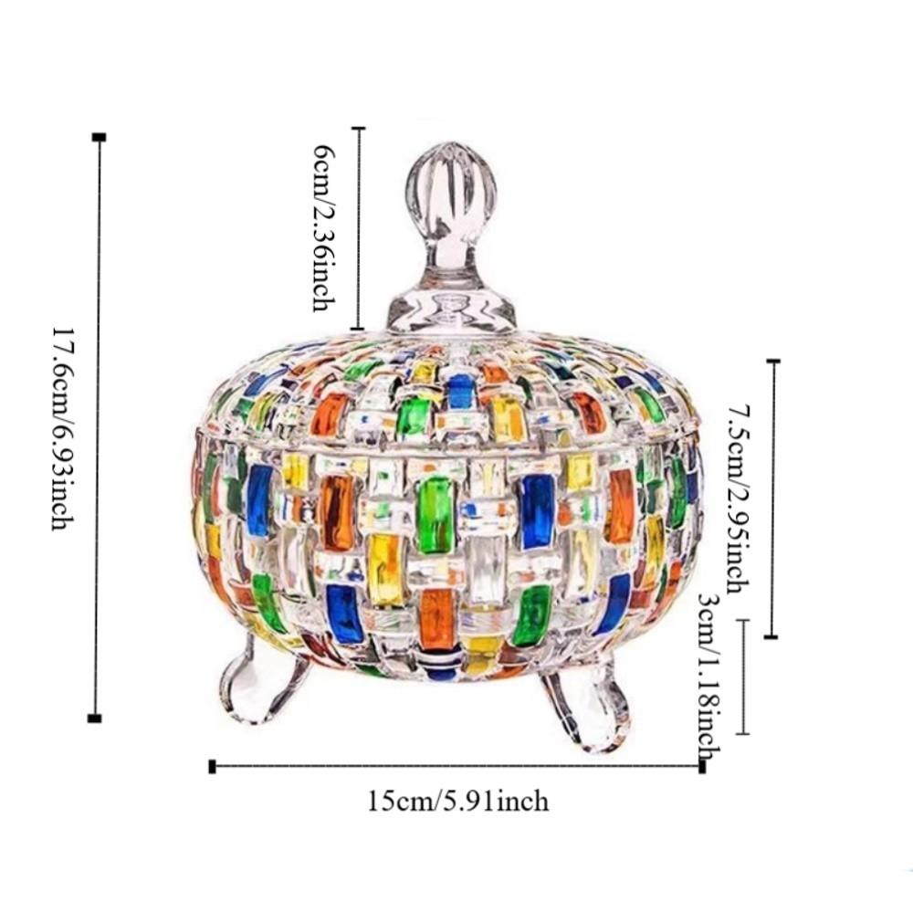 Элегантная стеклянная банка для конфет в европейском стиле, пылезащитная, с крышкой, Хэллоуин, контейнер для хранения конфет, разноцветная фруктовница, орехи