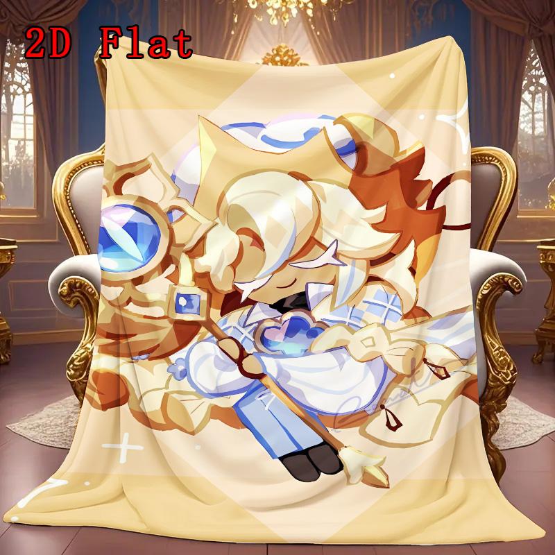 Cookie Run Kingdom 2D Flat Pattern Flannel Blanket High quality All Seasons Warmth and Comfort Perfect for Christmas Gifts.NMT0928581
