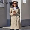 ZIAI 2023 весна осень женский плащ длинный дизайн с воротником-стойкой простая ветровка парки повседневная качественная модная одежда ZS-30031