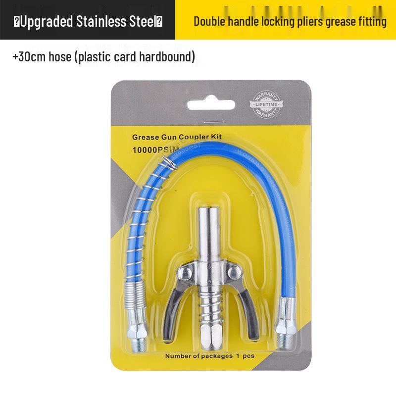 Насадка для шприца для смазки высокого давления с фиксирующими плоскогубцами и самоблокирующейся плоской головкой