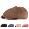 Corduroy Beret Female Octagonal Cap Youth Forward Cap Men's Newsboy Cap Painters Hats
