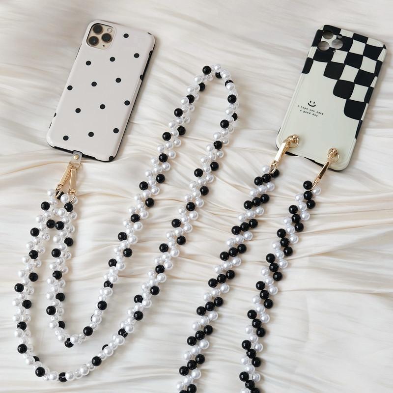 New Phone Accessory Cellphone Part Beaded Chain Anti Lost Universal Beaded Lanyard Shoulder Neck Pearl Crossbody SmartPhone Strap Case Chains
