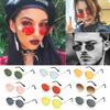 Unisex UV400 Metal Small Frame Gradient Mirror Glasses Oval Sunglasses Men's Shades Sun Glasses