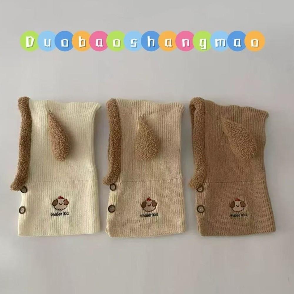 Thick Warm Fall Winter Knit Hat Neck Warmer Cold Proof Hat Cute Infant Knit Hat  For Toddler