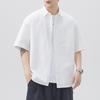 Pure Cotton Short-sleeved Shirt Men's Japanese Retro Simple Versatile Mid-sleeved Shirt