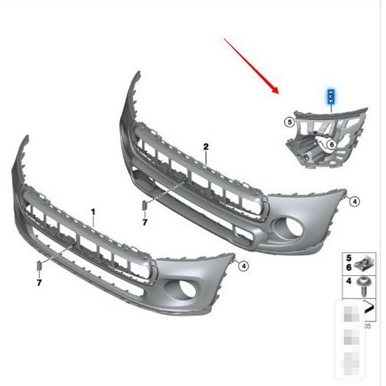Решетка воздухозаборника переднего бампера для BMW MINI F55 F56S (51114824443/51114824444)