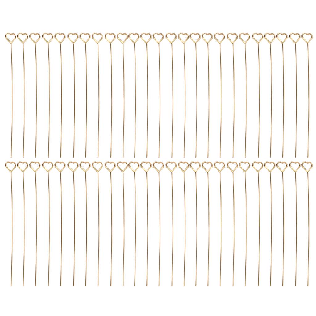 50pcs Floral Picks Clips Reusable Golden Metal Wire Floral Place Card Holder 6in Photo Memo Holder P