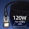 Прозрачный сверхбыстрый двойной Type-C PD кабель для зарядки 120 Вт, совместимый с Apple 15 и Huawei