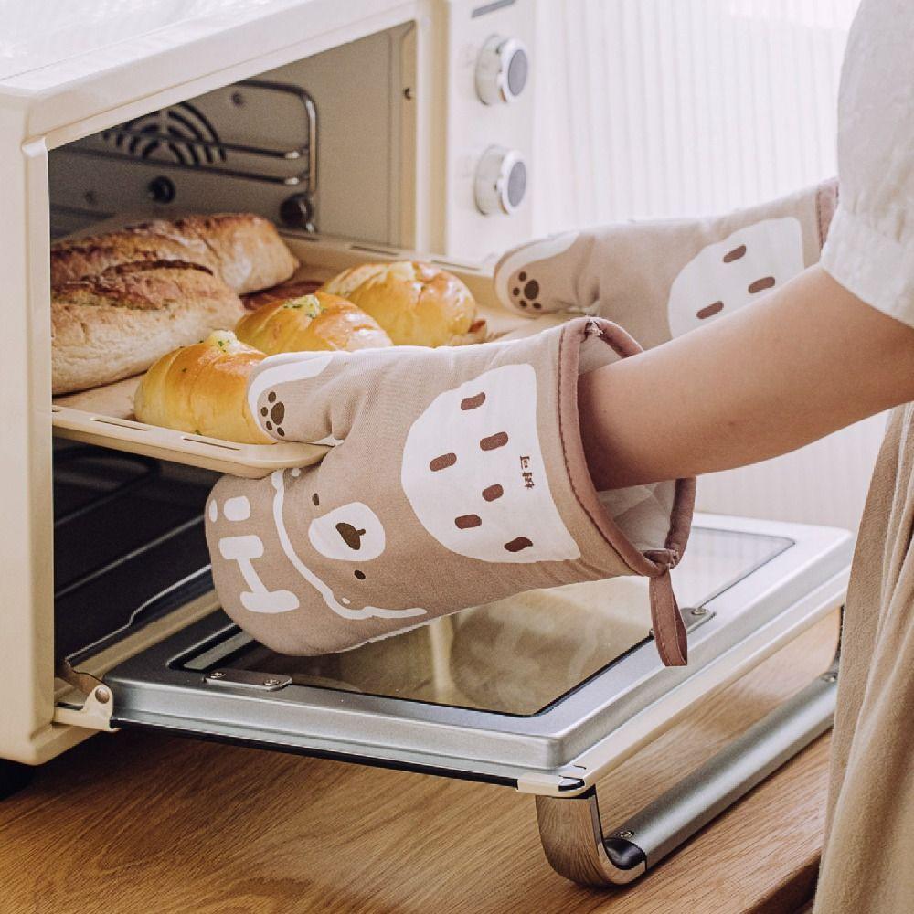 Non-slip Microwave Glove Anti-scald Insulation Pad Cute Kitchen Mitts Barbecue