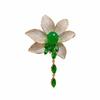 Emerald Zircon Lotus Tassel Brooch for Women - Fashionable, Statement Wedding Dinner Accessory Corsage