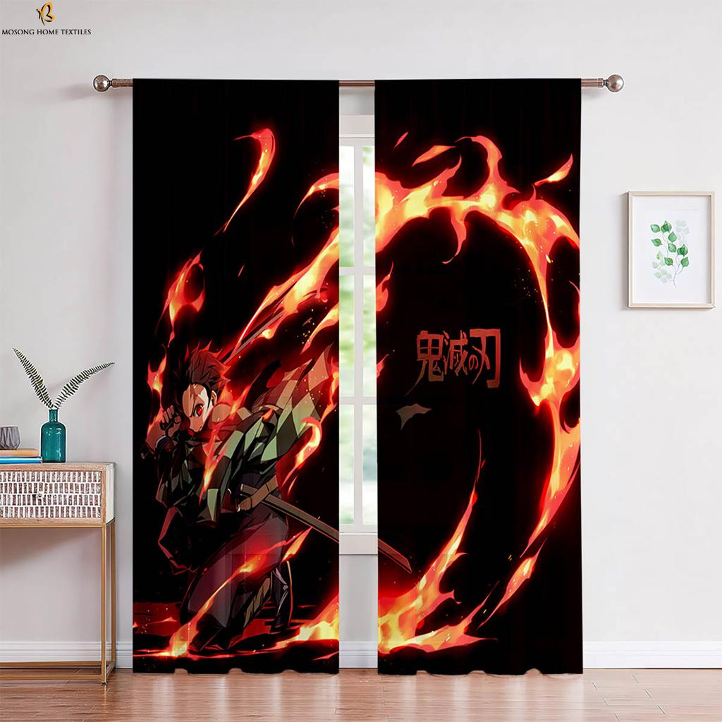 Горячие аниме японские комиксы принтованные шторы подходят для детской комнаты спальни гостиной кухни декоративные шторы