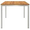 Dining Table 150 x 90 x 75 cm Solid Acacia Wood and Stainless Steel