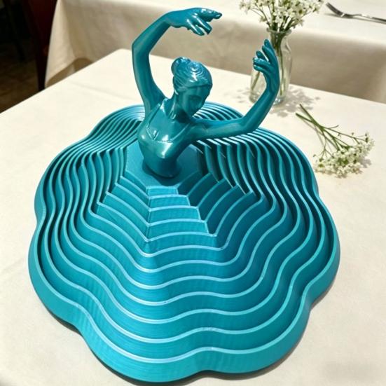 3D-печатные украшения для балерины Вращающаяся скульптура балерины Вращательное движение Элегантный настольный декор для дома, офиса, творческих пространств Подарки