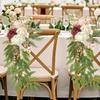 Rose Eucalyptus Wedding Chair Back Flower Rustic Pew Rose Flower  Party Home Decor