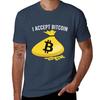 I Accept Bitcoin Tshirt Basic Solid Color Short Sleeve Cotton Top