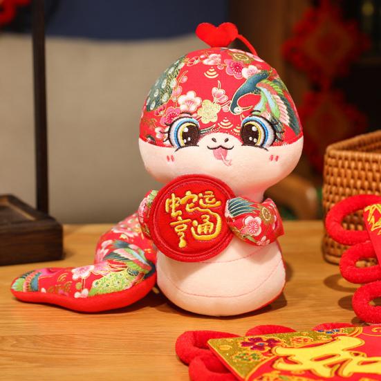 Плюшевая игрушка змея для декора на китайский Новый год, элегантная кукла-талисман змея, праздничные плюшевые змеи для весеннего фестиваля, праздничное украшение, подарок