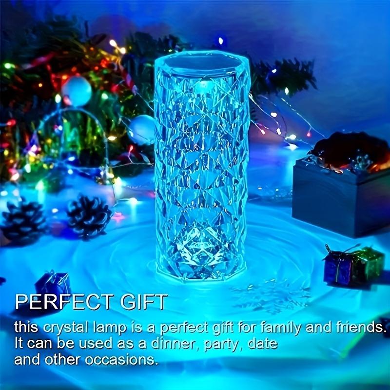 Crystal Lamp 16-Color Changing RGB Night Light Touch Lamp USB Romantic LED Rose Table Lamps For Bedroom Party Dinner Decor Light