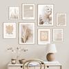 Beige Palm Wave Soft Feather Reeds Lines Nordic Posters Prints Canvas Painting Wall Art Pictures For Living Room Home Decor
