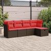 VidaXL Garden Lounge Set with Cushions 5 Pcs Brown Wicker 3325270