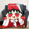 Chibi Marukochan Strawberry Girl Red Bow Cartoon Print Blanket Personalized Name Soft Lightweight And Versatile For Sofa Bed Picnic Office Car Travel