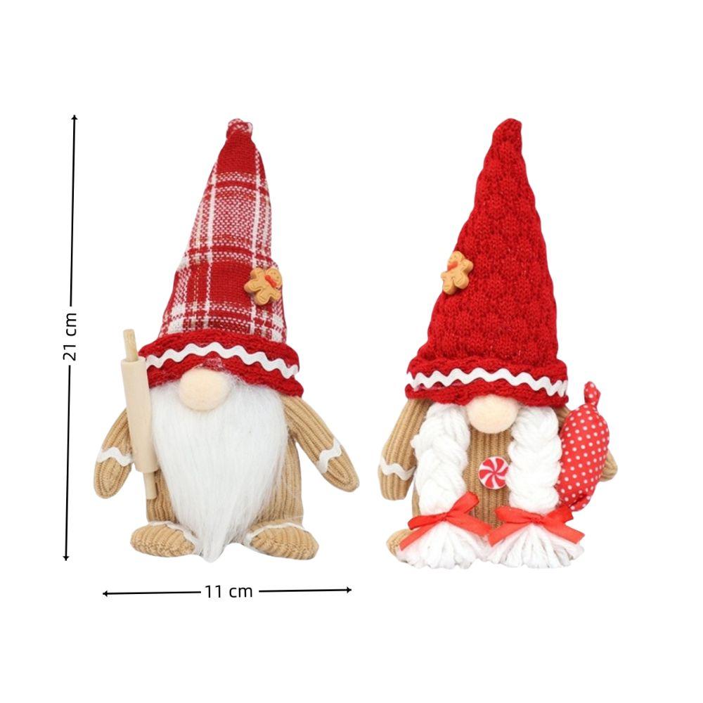 New Christmas Gnome Figurine Handmade Knitted Plush Gnome Doll Soft Farmhouse Style Stuffed Dolls Toy Home Decor
