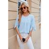 Летняя женская футболка, новая однотонная свободная шифоновая рубашка с круглым вырезом и короткими рукавами, топы