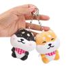 Plush Doll Plush Dog Keychain Stuffed Doll Puppy Dog Pendant Scarf Shiba Keyring School Bag