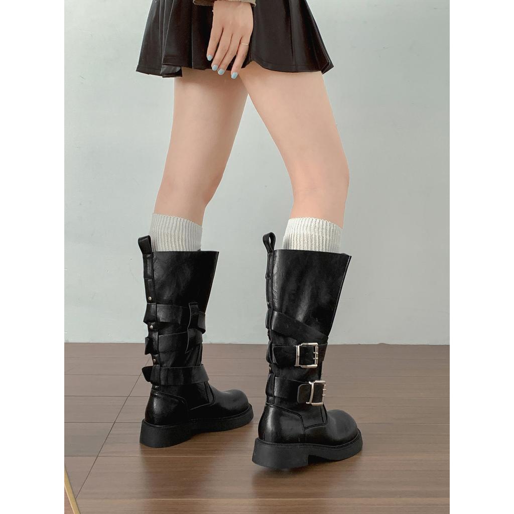 Ботинки на толстом каблуке Queen Fan Brown, британские, детские ботинки 2025, новая осень, ботинки-рыцари с увеличением высоты