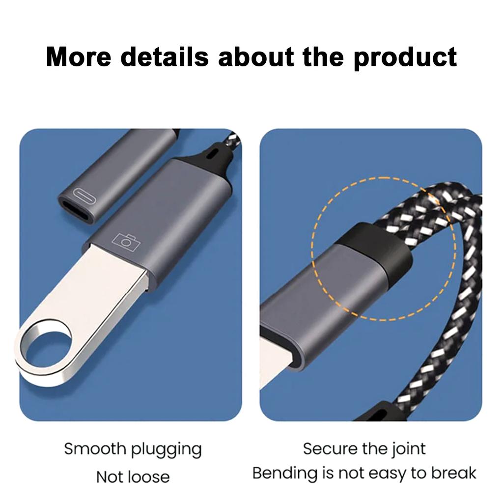 Type C OTG Cable Phone Adapter 2 In 1 USB C To USB A Adapter With PD Charging Port For Samsung Huawei Xiaomi Phone Laptop Tablet