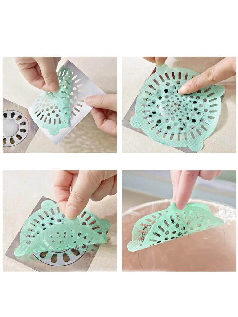 50pcs 10x10cm Disposable Floor Drain Stickers Anti-blocking Filter Floor Drain Mesh Sticker Hair Catcher Stopper Shower Drain