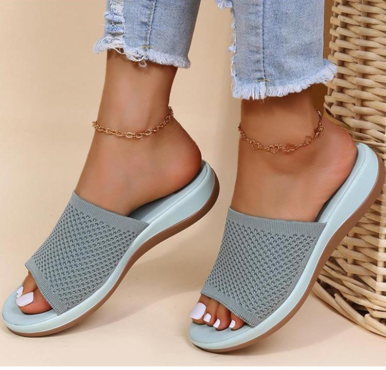 35-43 Sandals Women Elastic Force Summer Shoes Women Flat Sandals Casual Indoor Outdoor Slipper Summer Sandals For Beach Zapatos Mujer