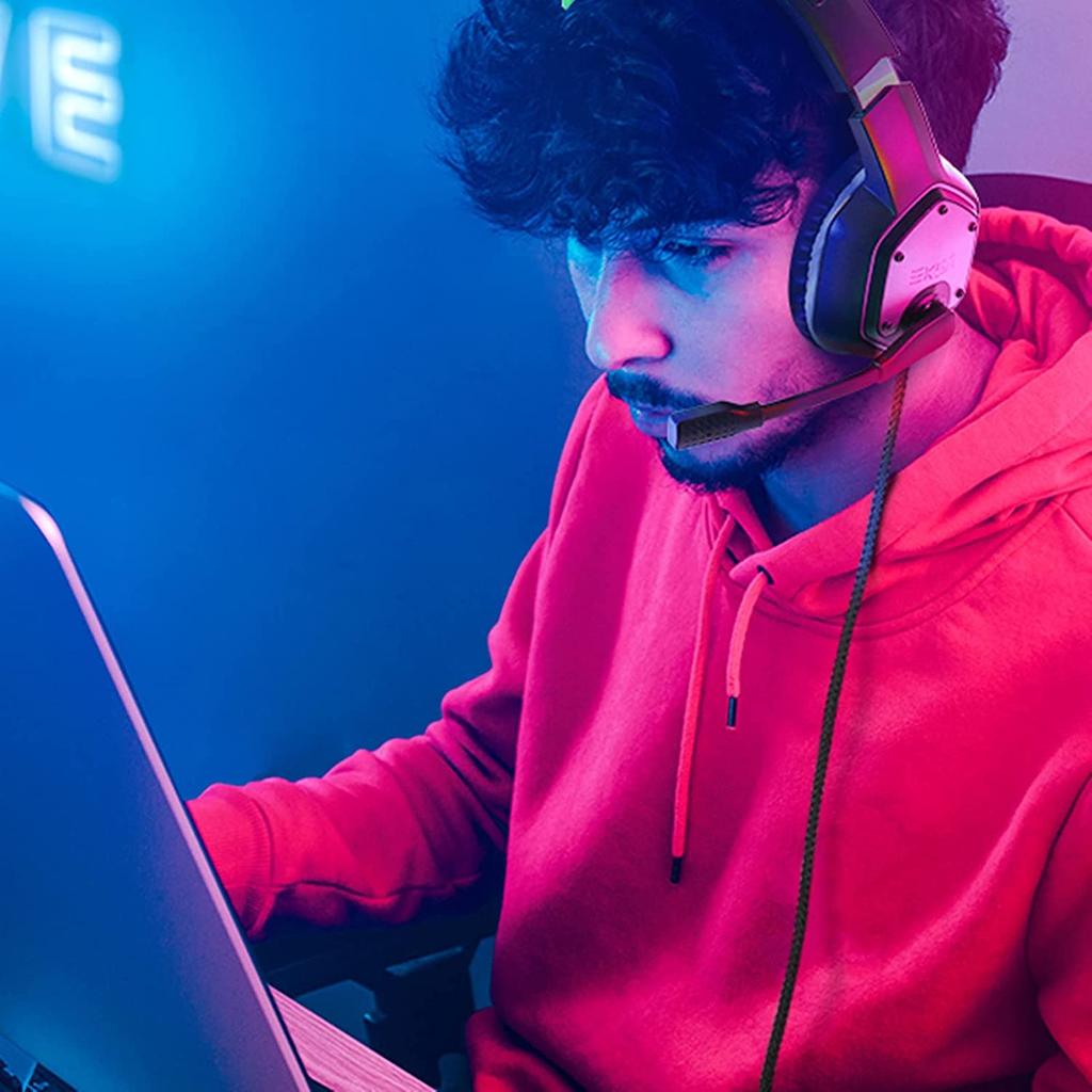 EKSA E1000 игровая гарнитура USB игровые наушники для 50 мм драйвера наушники объемного звучания Plug Play однонаправленный микрофон шумоподавление высокая