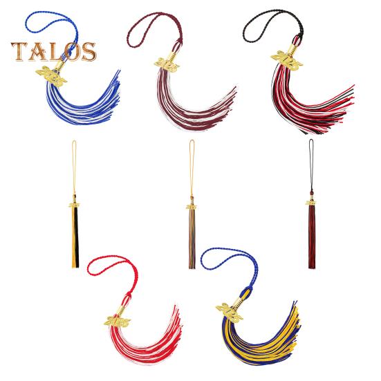 Кисточка для выпускного с подвеской 2025 года, в наличии разные цвета, стиль цветных блоков, длина 40 см, кисточка для рожка на выпускной для школьного сезона