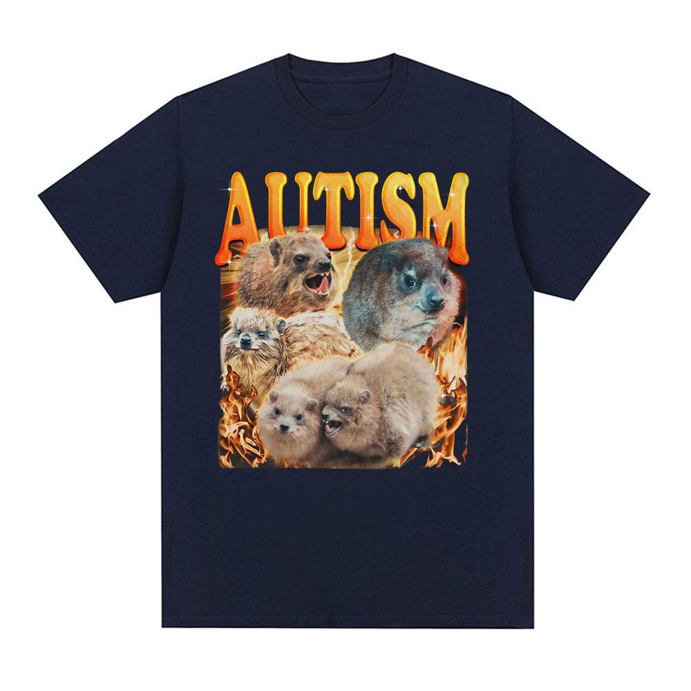 2025 Funny Tee Autism Unhinged Funny Rock Hyrax Meme Graphic Tshirts Cotton Clothing New Style Fashion Tshirt Hot Sale Clothing