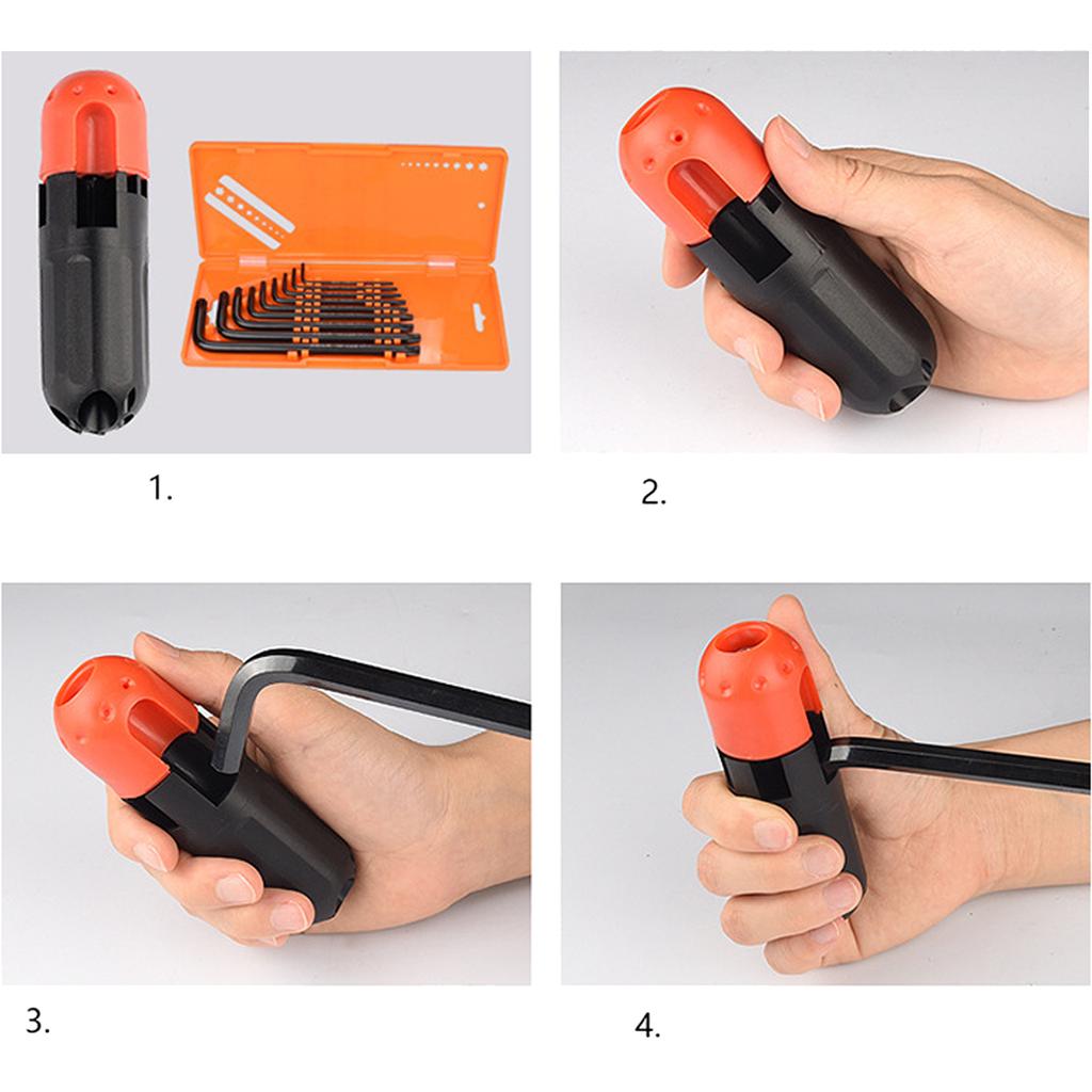 9Pieces/set Hex Key Wrench Metal Allen Spanners Set Hexagonal Screwdriver Hand Tools End L Type Key Spanners