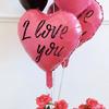 Heart-Shaped Balloon Aluminum Foil, 18-Inch Floating, Engagement Decoration, Internet-Popular Heart-Shaped Aluminum Foil, Black Rose Red