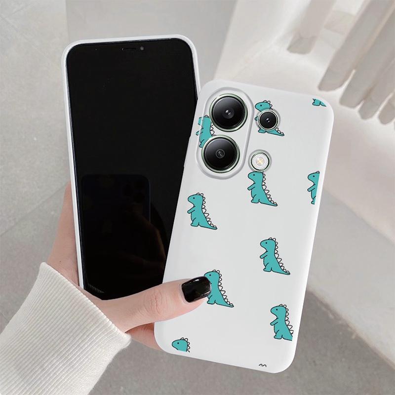Мягкий силиконовый чехол с рисунком динозавра для Samsung A55 A35 M35 Xiaomi Redmi Note 13 Pro iPhone Huawei Honor Realme Camera Защитный противоударный чехол